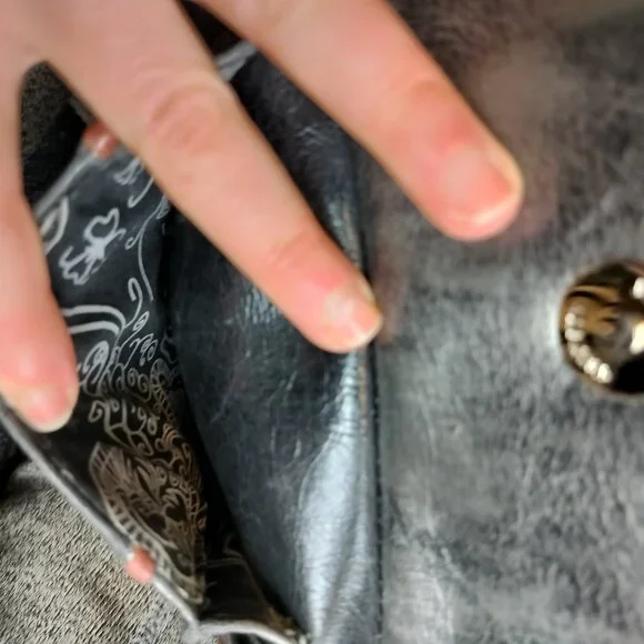 Joanel Black Leather Hobo Shoulder Bag with Studded Hardware – Canadian Design - Picture 6 of 14